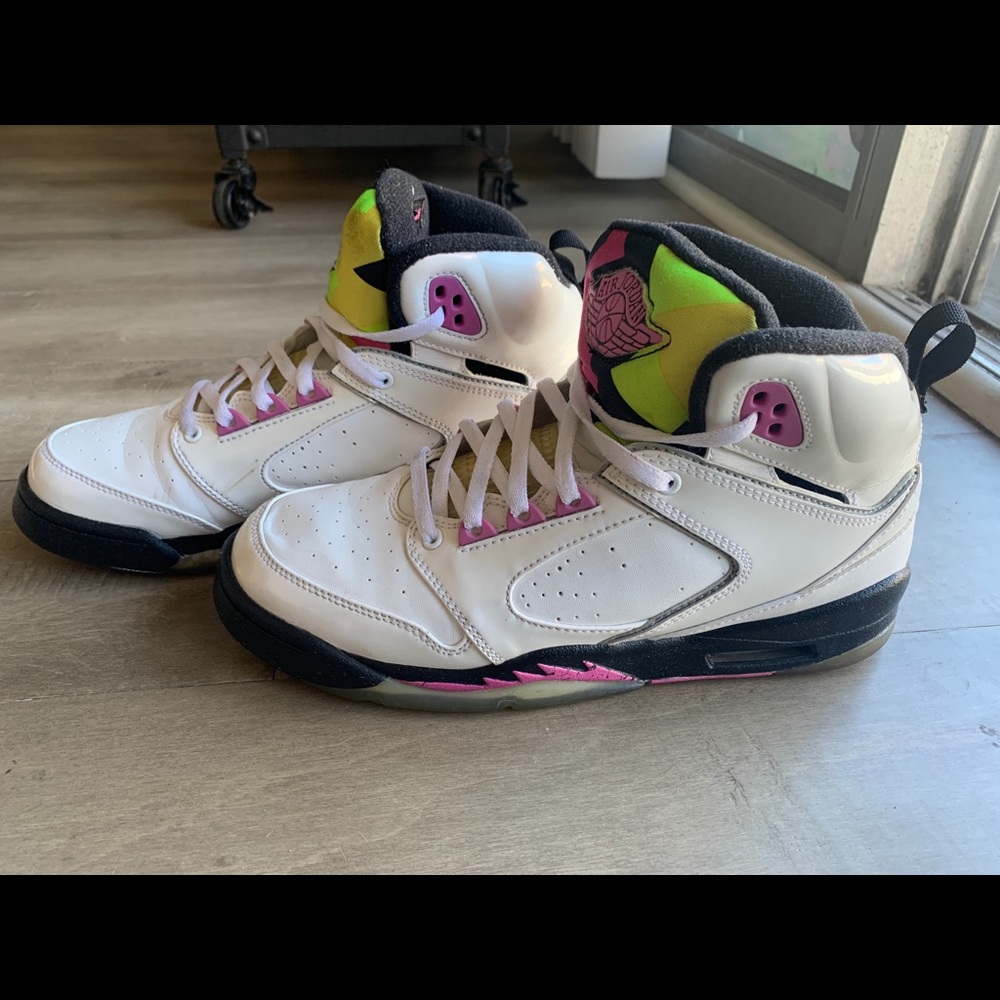 Women’s Air Jordon 60 plus in pink and yellow
